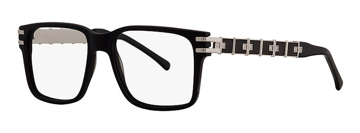  clear lens / black silver black leather