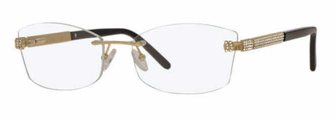  clear lens/gold with clear crystals
