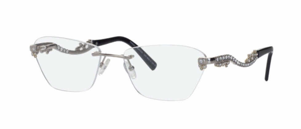  clear lens/silver w clear crystals
