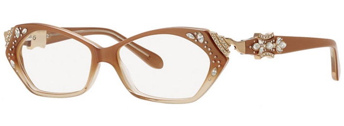  clear lens / brown gold clear crystal stones