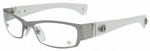  clear/anitque silver/white leather