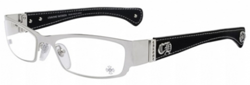  clear/shiny silver/black leather