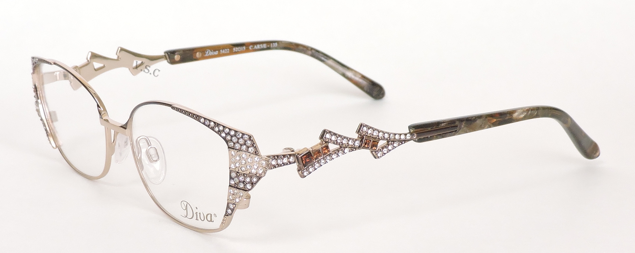  clear lens / brown marble