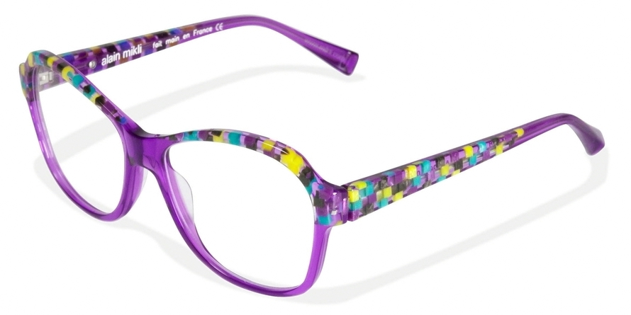  clear/purple checkered turquoise p