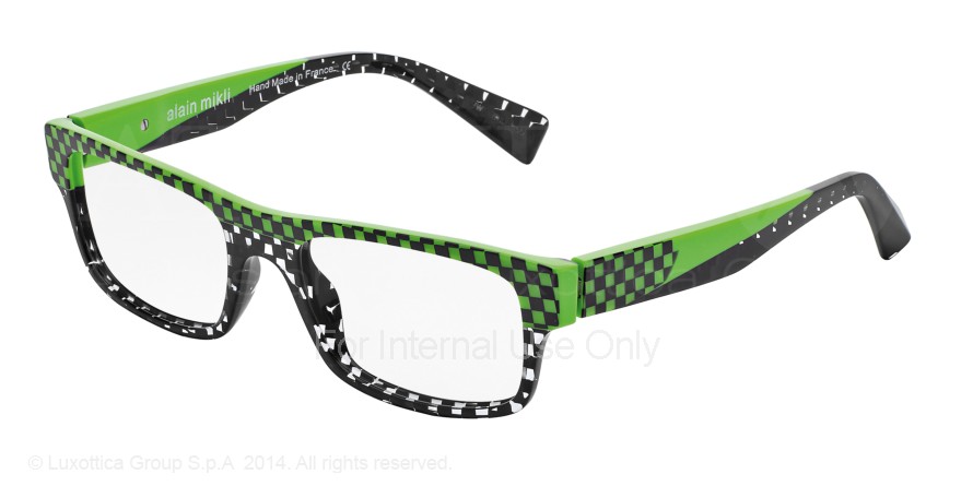  clear/green damier black crystal