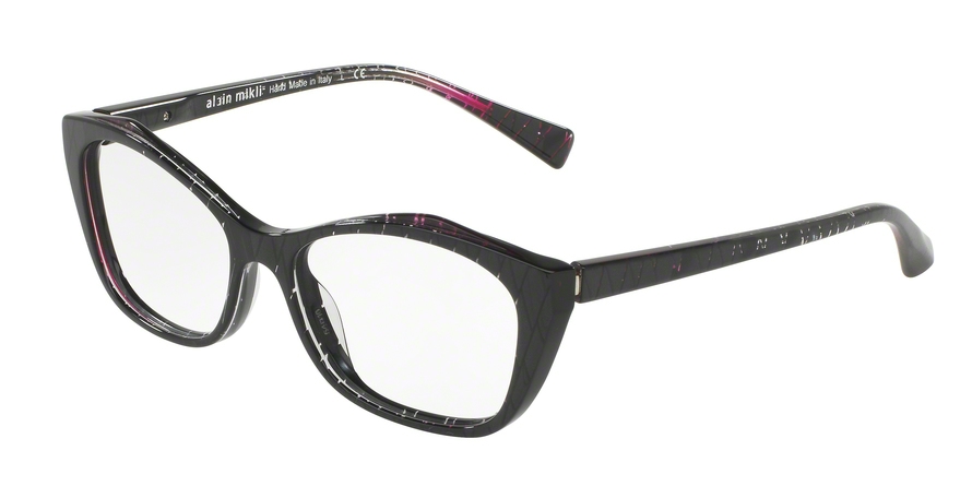  clear/black fuxia