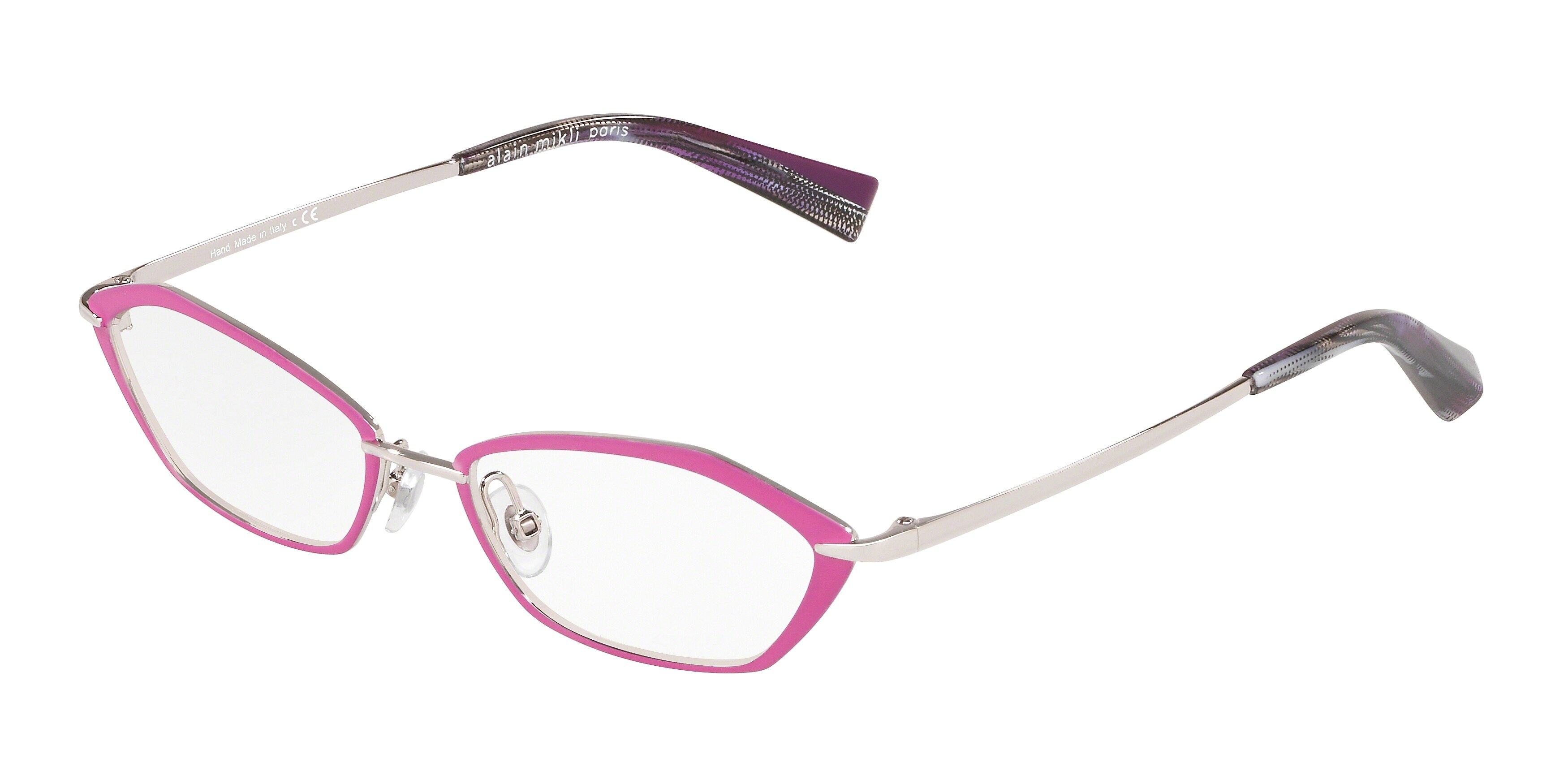  clear/silver matt fuxia