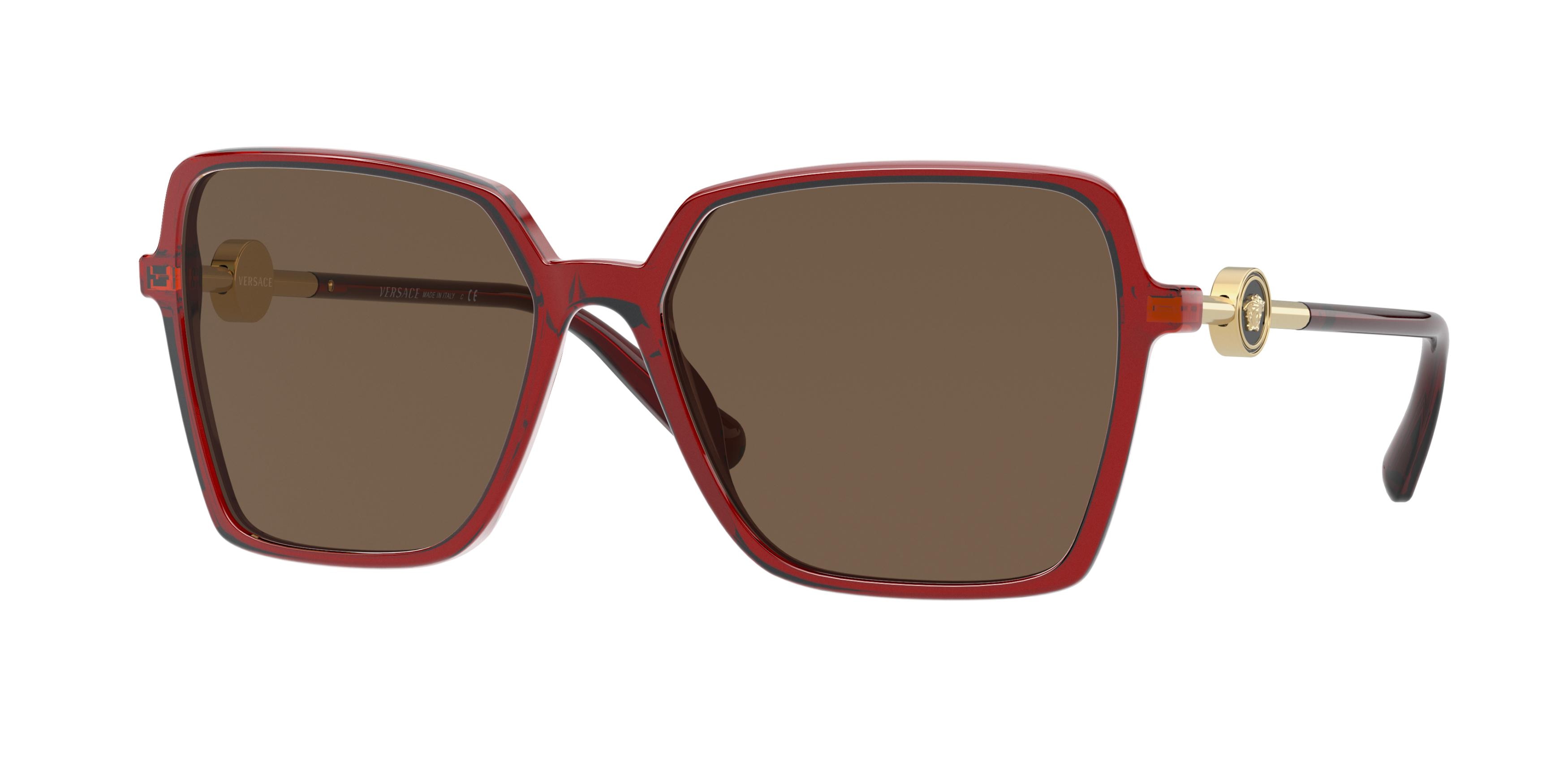  dark brown/transparent red