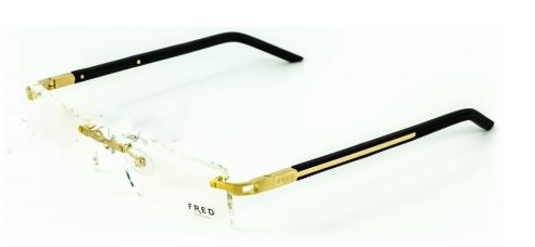  clear/brushed champagne gold cable black rubber