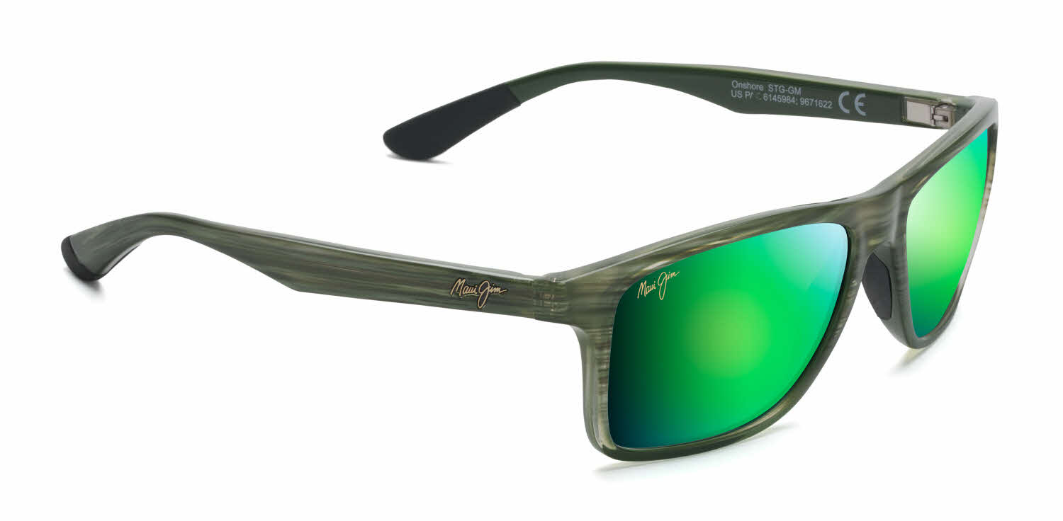  mauigreen mirror polarizedplus2 lens/olive stripe fade
