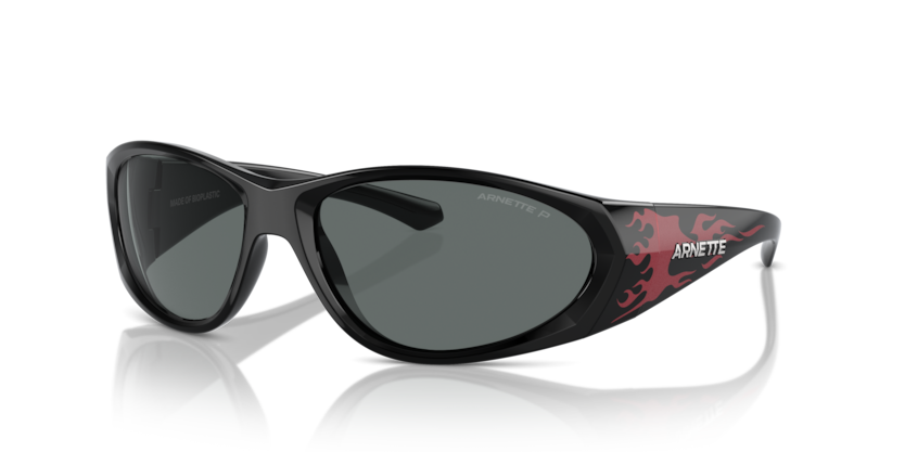  dark grey polar/black/red flames