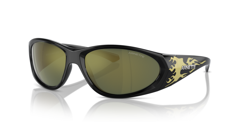  dark green mirror petrol/black/gold flames