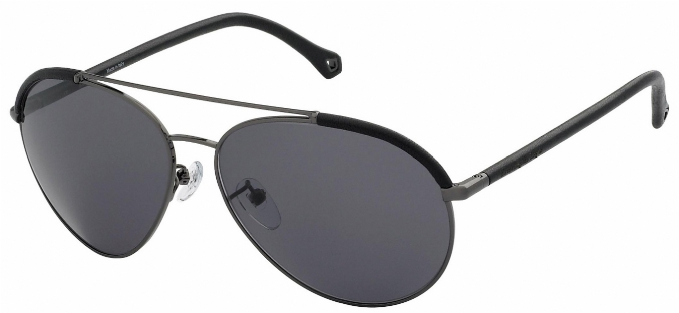  polarized gray/gun black leather