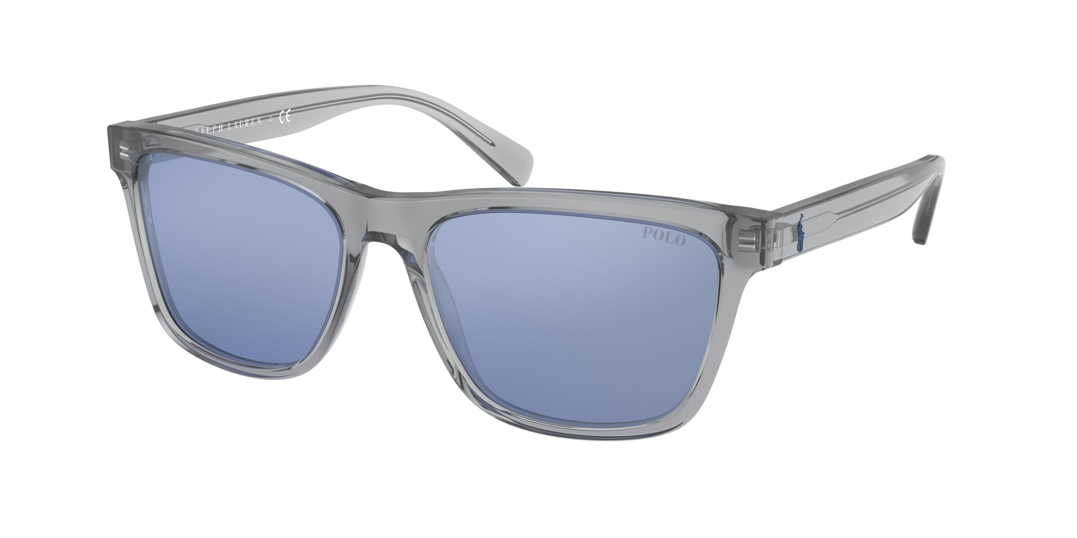  light blue mirror silver/transparent grey