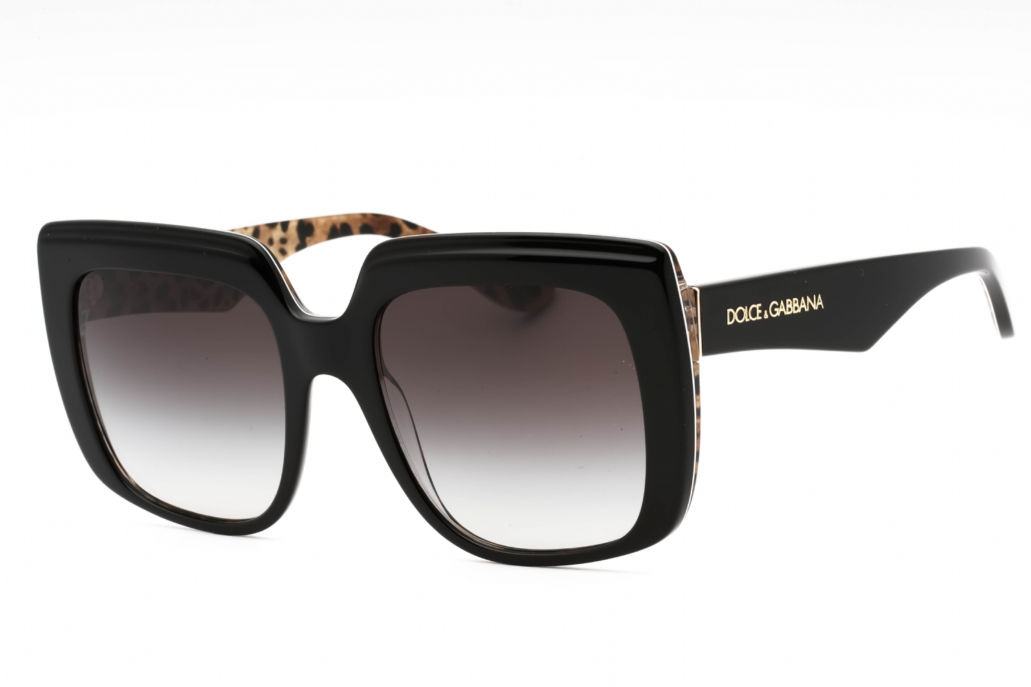  dark grey gradient/black on leopard brown print