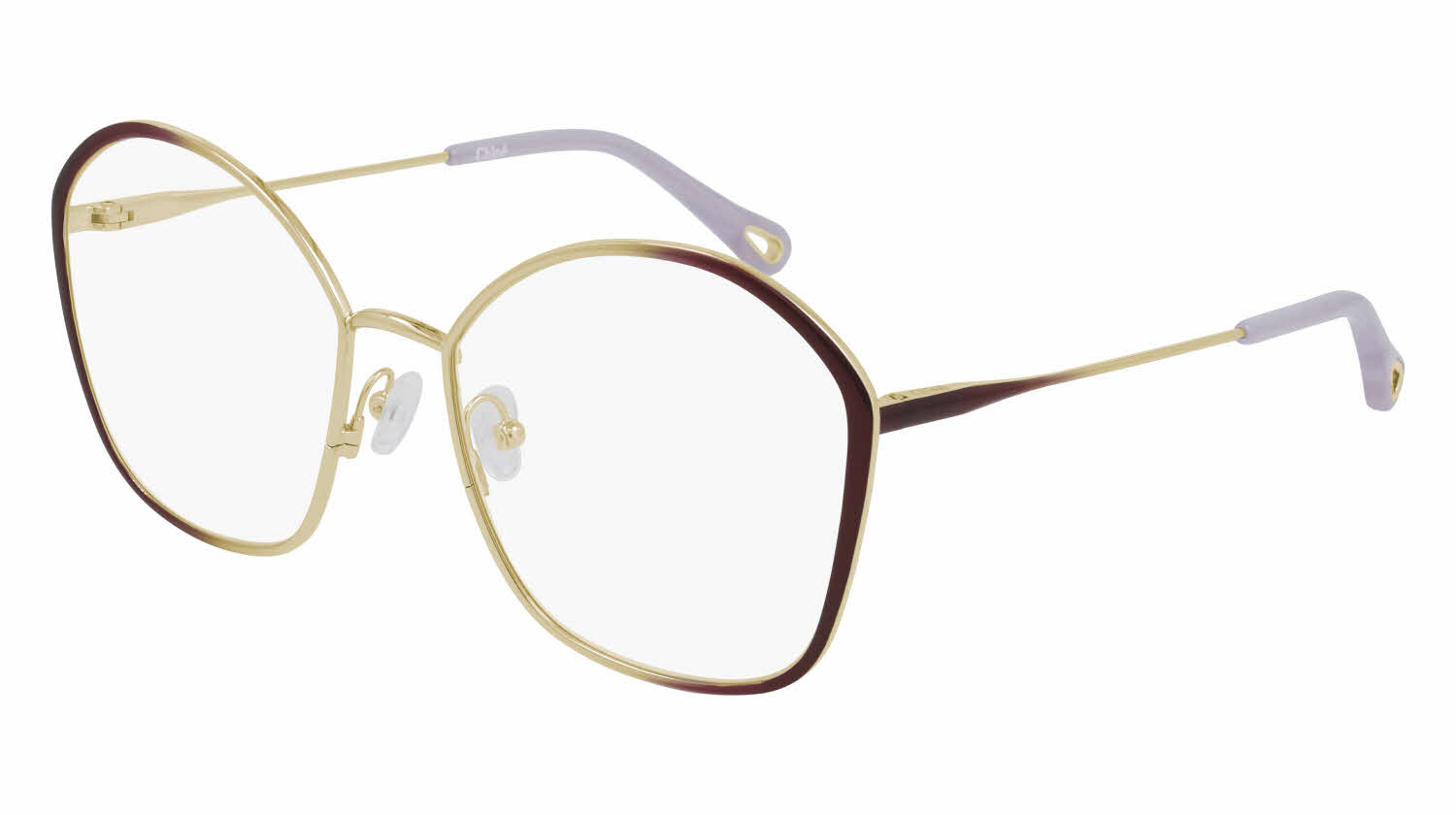  clear lens/burgundy gold