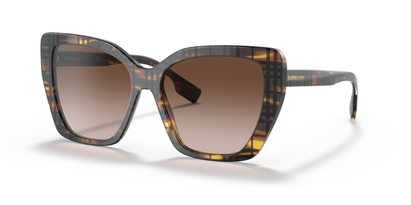  brown gradient/top check/striped brown