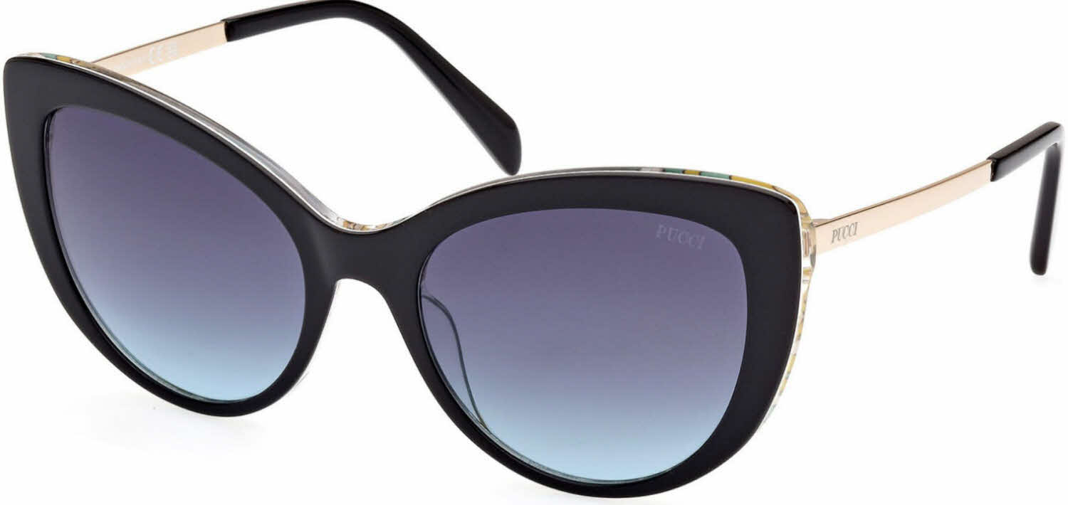  gradient smoke /shiny bilayer black turquoise pucci print pale gold