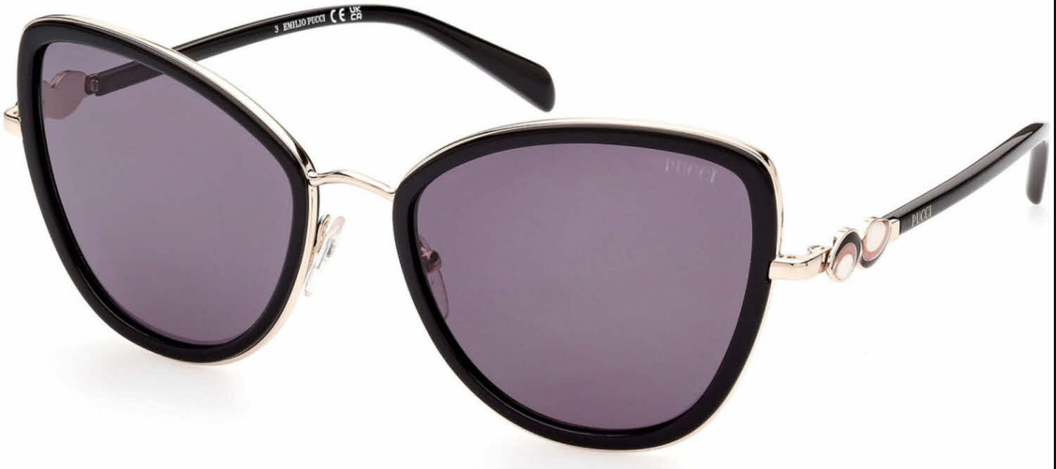  smoke lenses /shiny black rose gold colored enamel