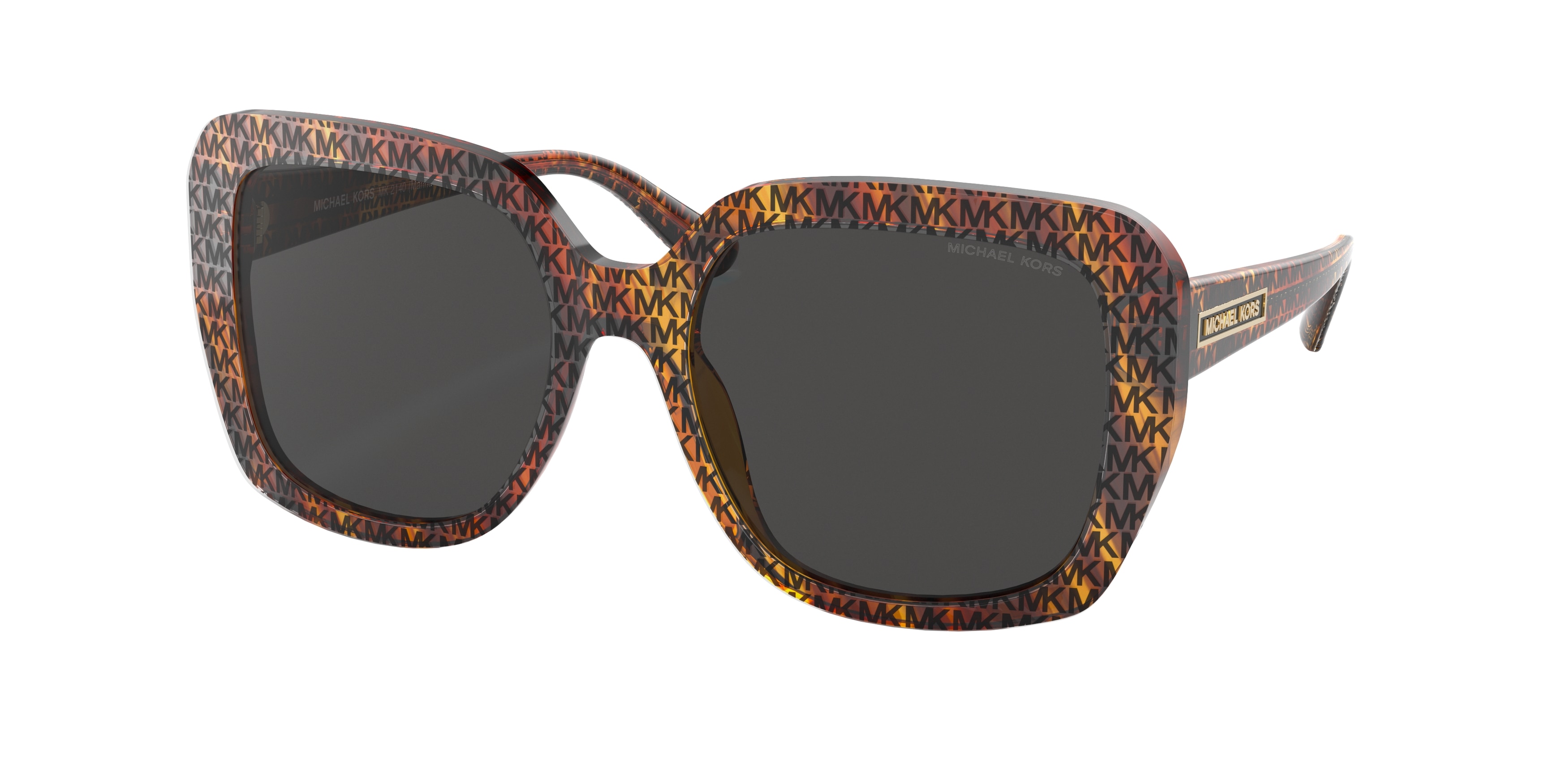  dark grey solid/mk logo print tortoise