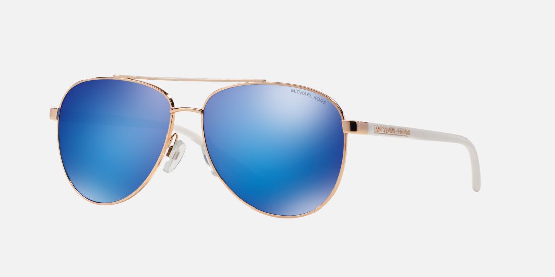  rose gold white/blue mirror lenses