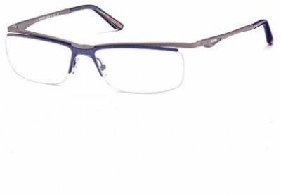  blue/sanded gunmetal temples/cleare