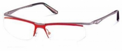  mat red /sanded gunmetal temples/cleare