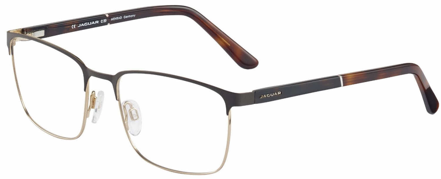  clear lens/dark brown gold demi amber