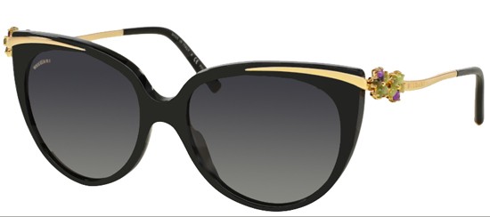  black gold plated multicolor sapphire crystals/grey shaded polarized