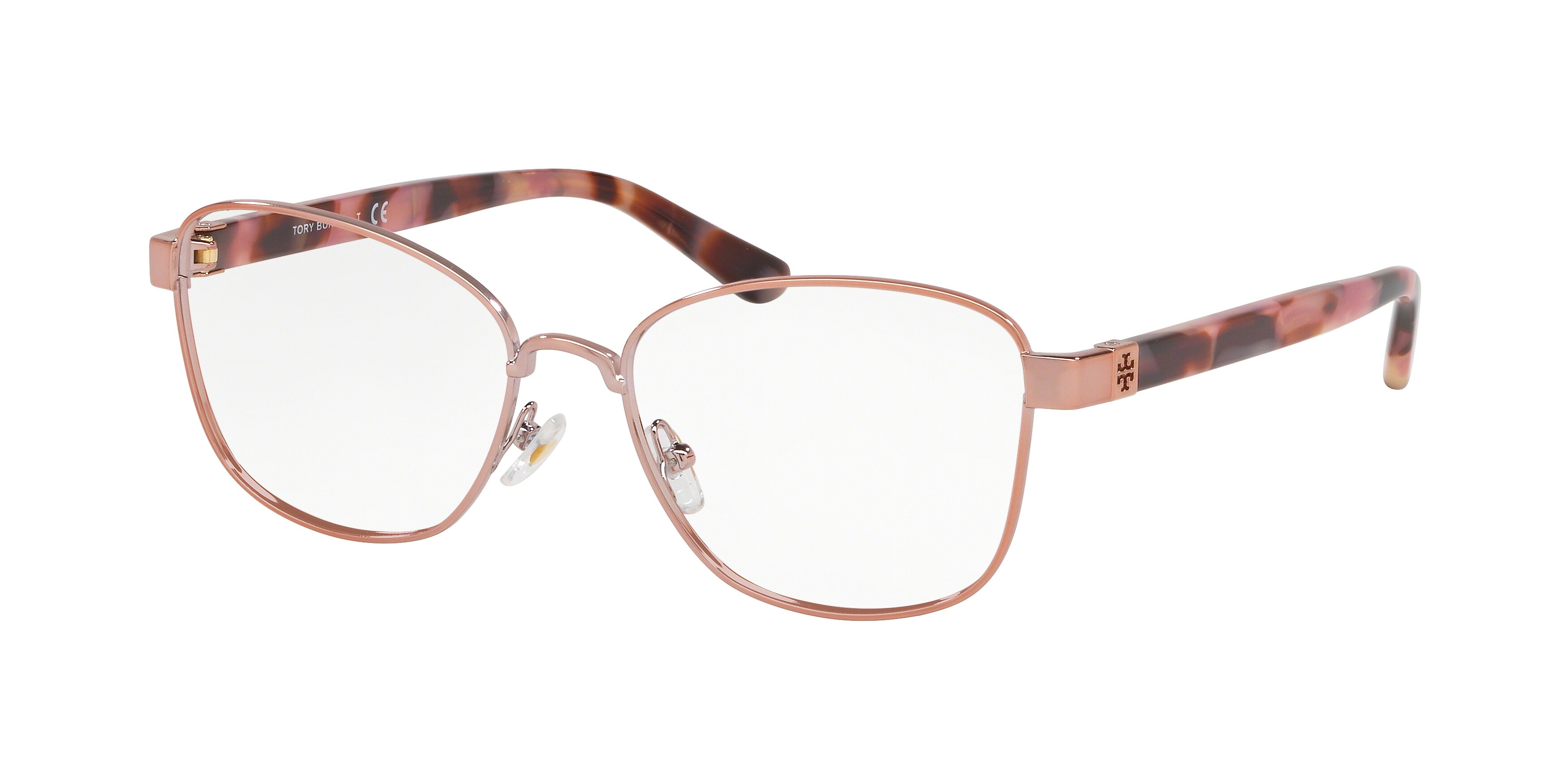  clear/shiny rose gold metal