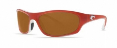  salmon/white crystal frame dark amber glass