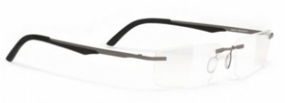  metyum b rimless gunmetal frame/clear