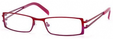  clear/red fuschia