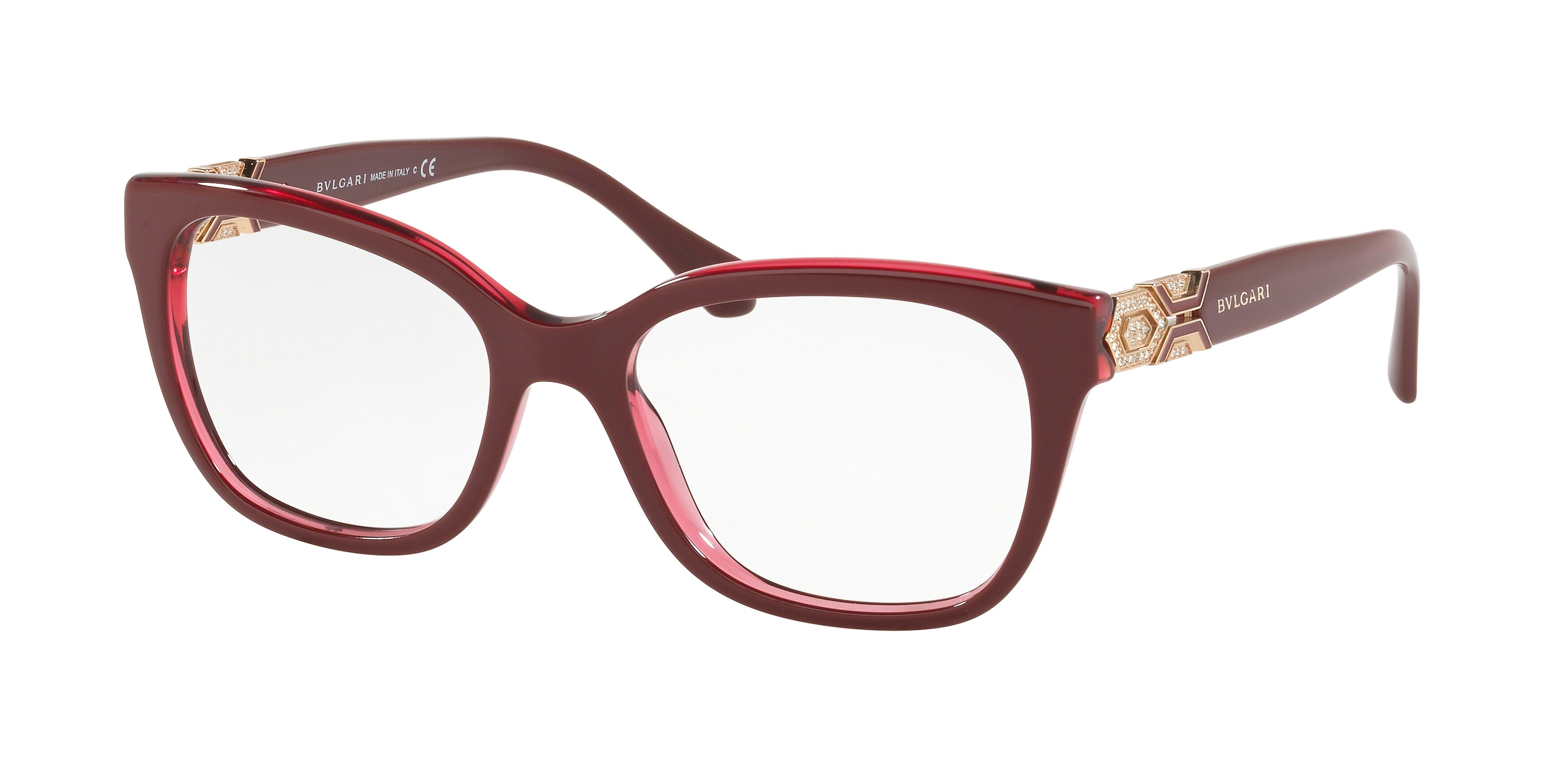  clear/bordeaux on transparent red