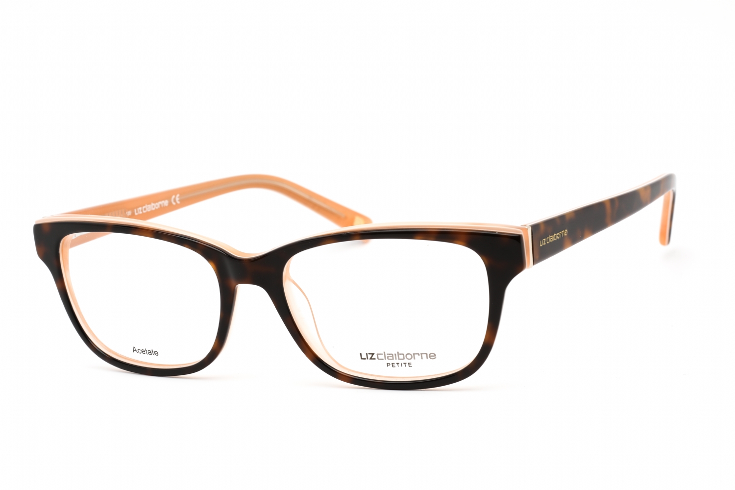  clear/tortoise peach