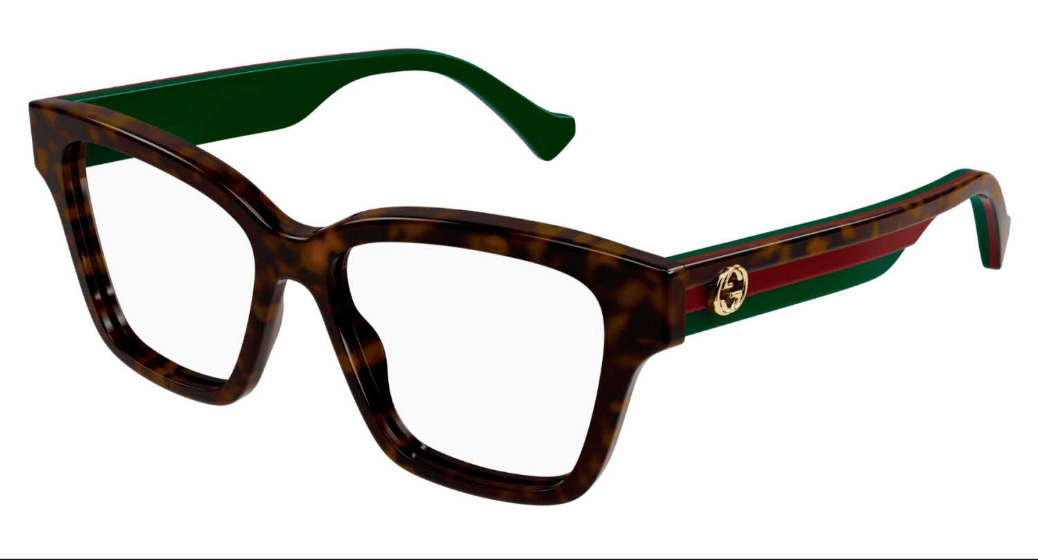  clear lens/gucci gg1302o havana 006 eyeglasses