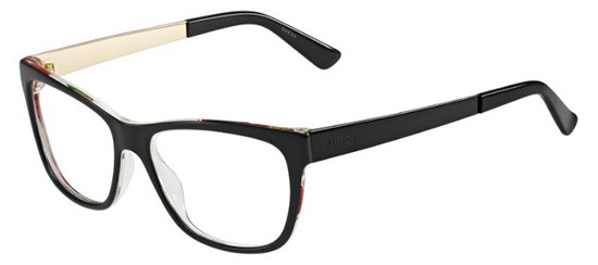  clear/black floral crystal gold