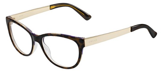  clear/havana floral crystal gold