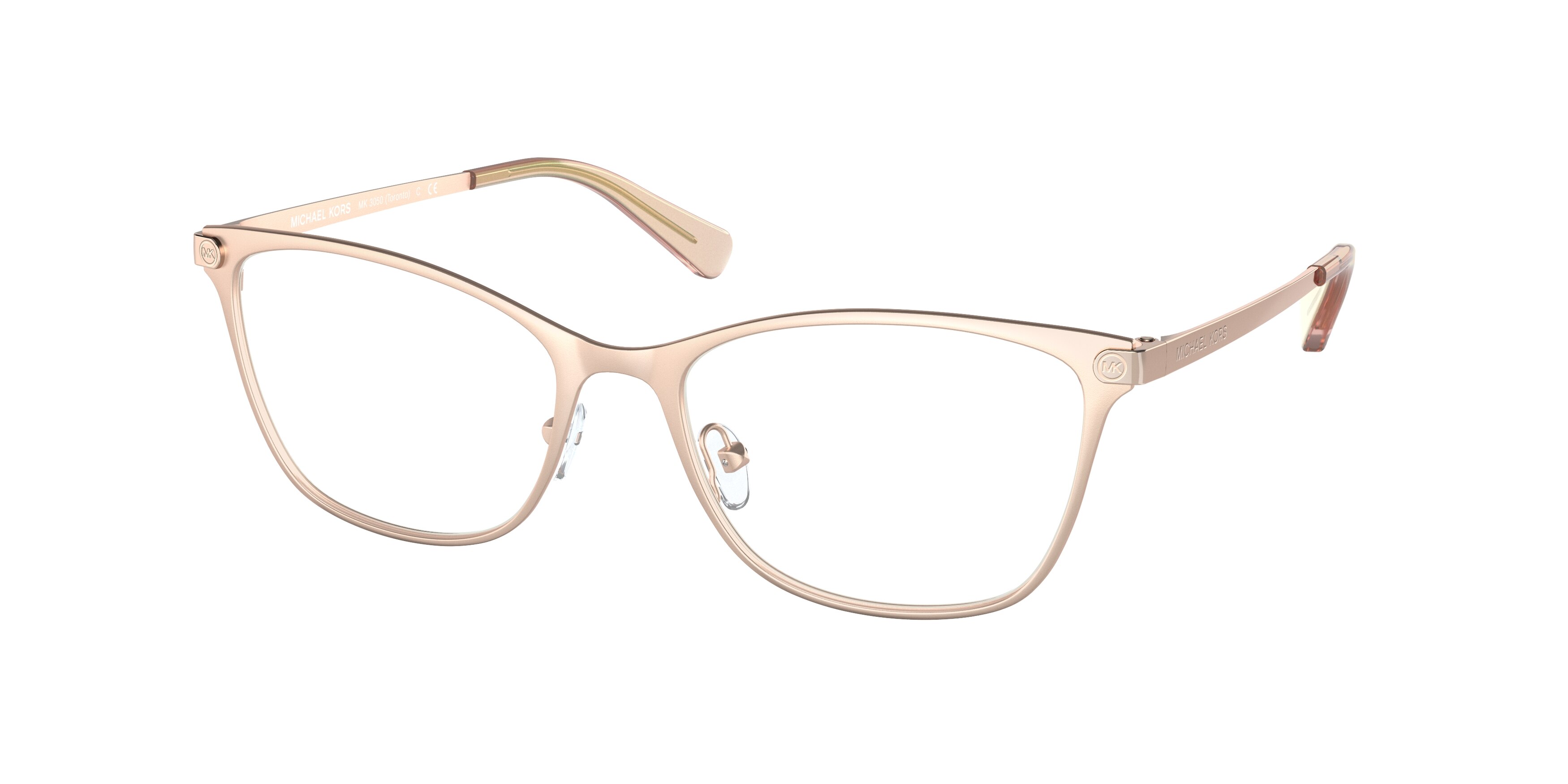  clear/satin rose gold