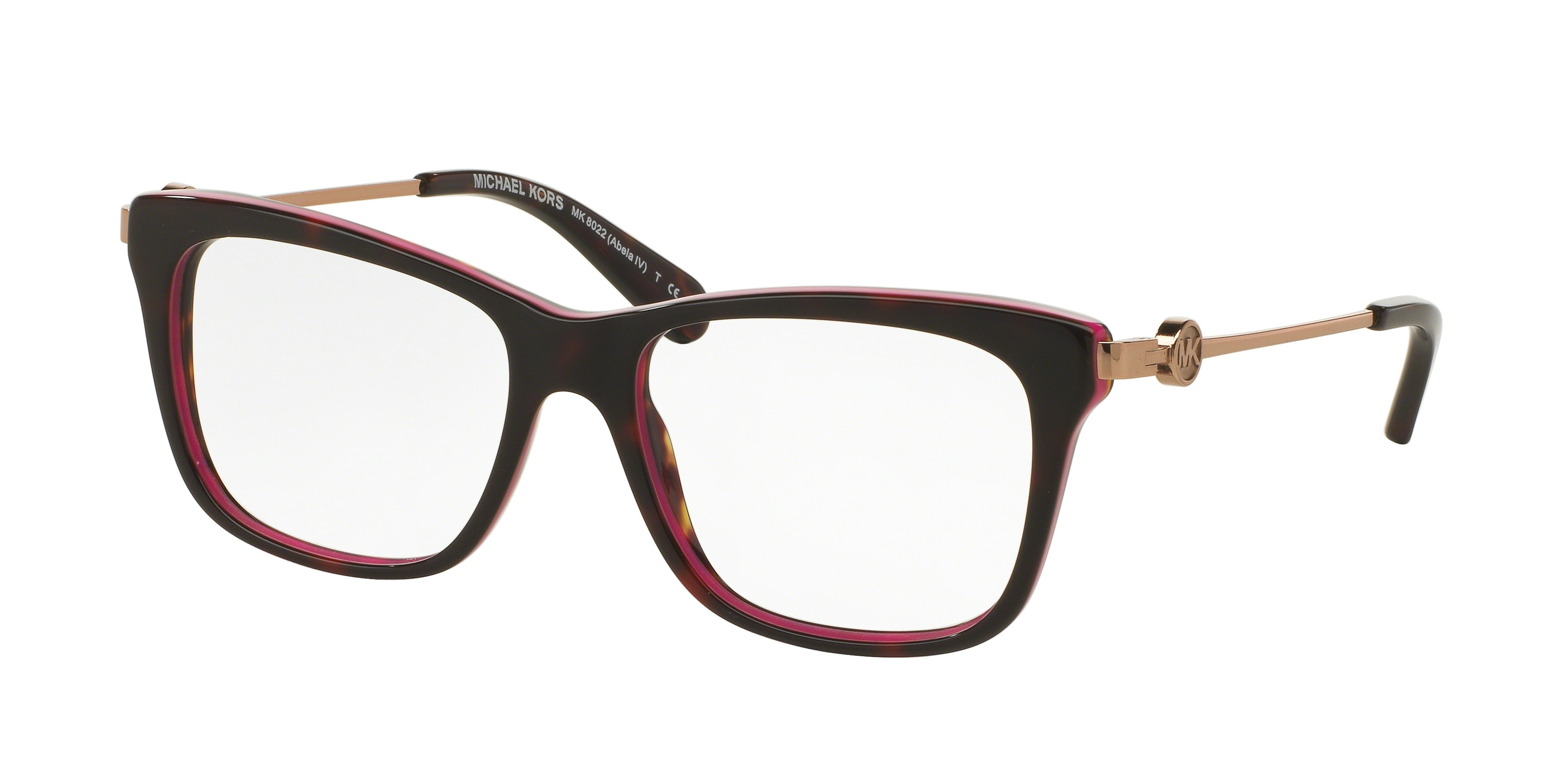  clear/tortoise fuschia