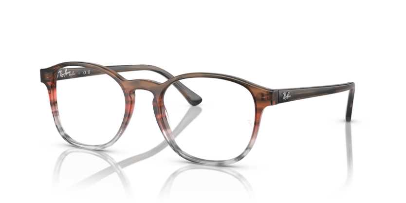 clear/striped brown red
