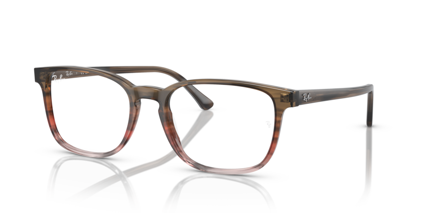  clear/striped brown red