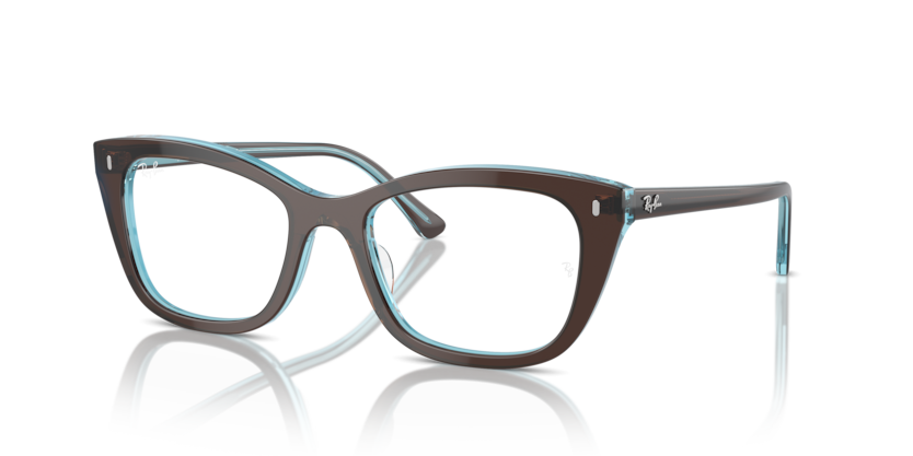 clear/brown on transparent blue