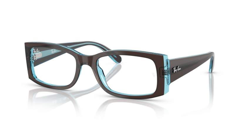  clear/brown on transparent blue
