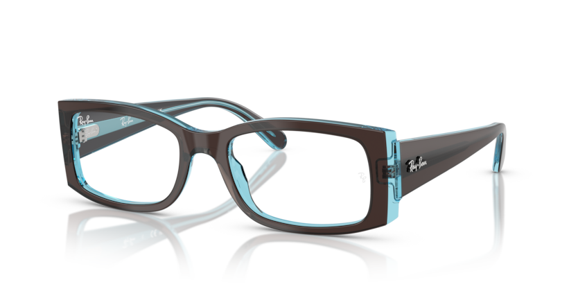  clear/brown on transparent blue