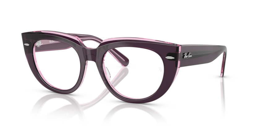  clear/violet on transparent pink