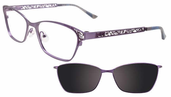  clear lens/shiny lavender purple with clip on lens