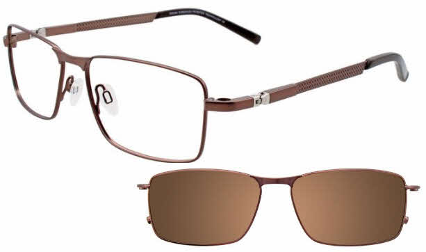  clear lens/satin brown with clip on the lenses
