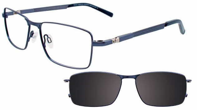  clear lens/satin steel blue with clip on lenses