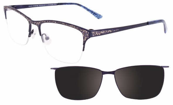  clear lens/matte navy silver with clip on lens